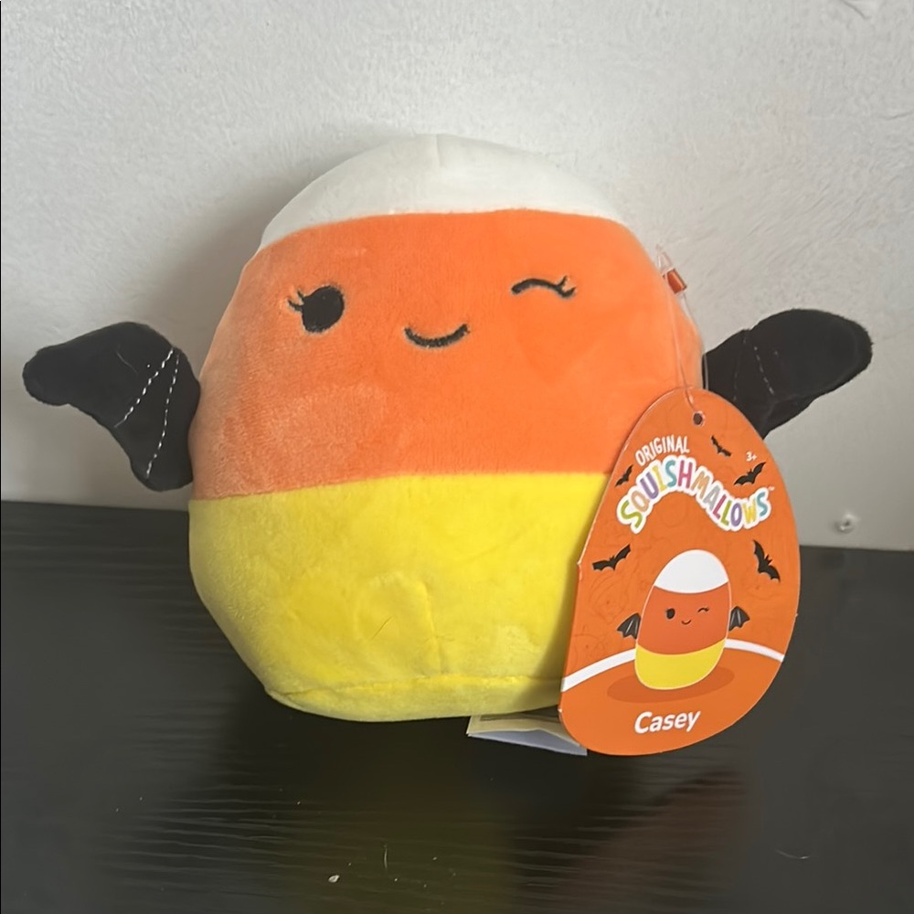 Squishmallows Casey Candy Corn Plush with Black Wings